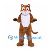 Tiger Mascot Costume in Orange with Fine Black Stripes and White Chest