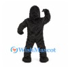 Gorilla Mascot Costume in Black with Muscular Chest and Shaggy Fur