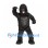 Gorilla Mascot Costume in Black with Muscular Chest and Shaggy Fur