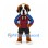 Saint Bernard Dog Mascot Costume with Burgundy and Blue Jersey and Neck Barrel