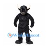 Minotaur Mascot Costume in Black with Horns and Muscular Torso