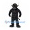 Minotaur Mascot Costume in Black with Horns and Muscular Torso