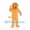 Lion Mascot Costume in Gold with Small Mane and Long Tail