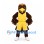 Eagle Mascot Costume in Brown with Yellow Basketball Uniform