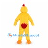 Chicken Mascot Costume in Yellow with White Belly and Red Comb