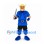 Viking Mascot Costume with Yellow Helmet Blue Tunic and Sword