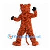 Tiger Mascot Costume in Orange with Black Stripes and White Chest