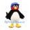 Penguin Mascot Costume in Black and White with Blue Helmet
