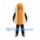 Hot Dog Mascot Costume in Tan Bun with Black Sleeves and Trousers