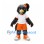 Bird Mascot Costume in Gray with White Sports Shirt and Orange Shorts