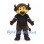 Bull Mascot Costume in Brown with Yellow Muzzle and Black Sports Shirt