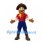 Cowboy Mascot Costume with Brown Beard Red Shirt and Blue Trousers