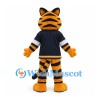 Tiger Mascot Costume in Orange with Navy Sports Jersey