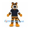 Tiger Mascot Costume in Orange with Navy Sports Jersey