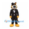 Tiger Mascot Costume in Orange with Black Tuxedo and Top Hat