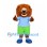 Lion Mascot Costume in Orange with Blue Shirt and Lime Shorts