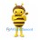 Bee Mascot Costume in Brown and Yellow with Rounded Body and Wings