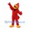Cardinal Mascot Costume in Red with Yellow Beak and Raised Wings