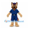 German Shepherd Mascot Costume in Tan with Blue Uniform and Cap