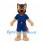 German Shepherd Mascot Costume in Tan with Blue Uniform and Cap