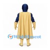 Superhero Mascot Costume in Navy with Gold Cape Gloves and Boots