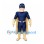 Superhero Mascot Costume in Navy with Gold Cape Gloves and Boots