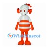 Fish Character Mascot Costume in Orange and White with Striped Body