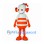 Fish Character Mascot Costume in Orange and White with Striped Body