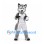 Wolf Mascot Costume in Gray with White Sports Uniform