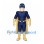 Superhero Mascot Costume in Navy with Gold Cape and Belt