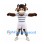 Bull Mascot Costume in Brown with Black and White Striped Sports Uniform
