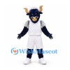 Bull Mascot Costume in Navy with White Basketball Uniform