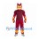 Devil Mascot Costume in Red with Burgundy Outfit and Flame Details