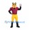 Devil Mascot Costume in Black and Yellow with Burgundy Shirt and Clawed Gloves