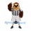 Hawk Mascot Costume in Brown with Black and White Striped Sports Uniform