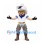 Cowgirl Mascot Costume in White Hat and Blue Scarf with Fringed Chaps