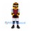 Bee Mascot Costume in Black and Yellow with Burgundy Sports Shirt