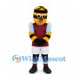 Bee Mascot Costume in Black and Yellow with Burgundy Sports Shirt