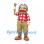 Lumberjack Mascot Costume with Red Beard Plaid Shirt and Football Helmet