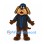 Dog Mascot Costume in Brown with Black Baseball Jersey and Cap