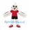 Owl Mascot Costume in White with Red Sports Shirt and Black Shorts