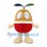 Seed Character Mascot Costume in Tan and Red with Two Top Leaves