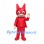 Cat Superhero Mascot Costume in Red with Mask and Cape