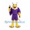 Griffin Mascot Costume in White and Yellow with Purple Sports Uniform