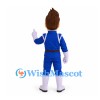 Prince Mascot Costume in Blue Uniform with White Gloves and Boots