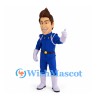 Prince Mascot Costume in Blue Uniform with White Gloves and Boots