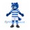 Cat Mascot Costume in Blue with Striped Shirt and White Shorts