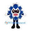 Gear Mascot Costume in Navy with Crown Sunglasses and Red Lips