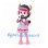 Clown Mascot Costume in Pink and White with Horned Baseball Cap