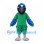 Bird Mascot Costume in Blue and Green with Green Shirt and Layered Feathers